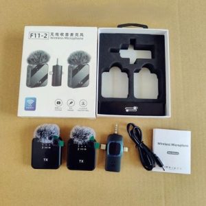 F11-2 Dual Wireless Lavalier Microphone for iPhone Android Camera – Noise Cancelling Clip Mic | Zenipick Bangladesh