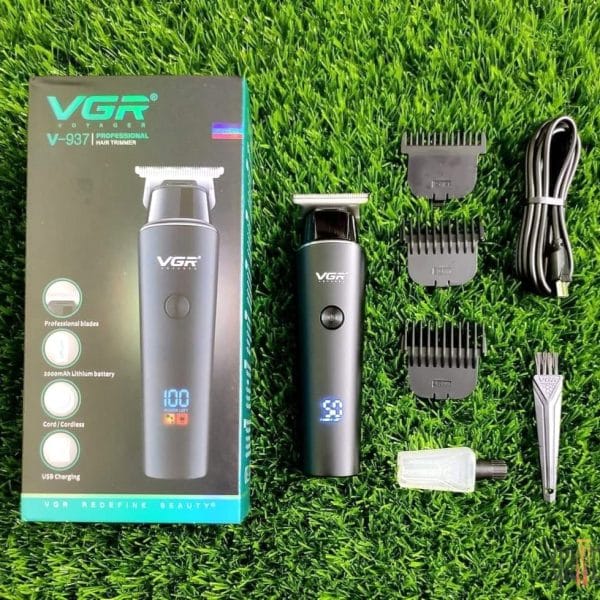 VGR V-937 Professional Rechargeable Electric Hair Trimmer-zenipick-3 VGR V-937 professional hair trimmer with 2000mAh battery 500min runtime LED display cordless – Zenipick Bangladesh